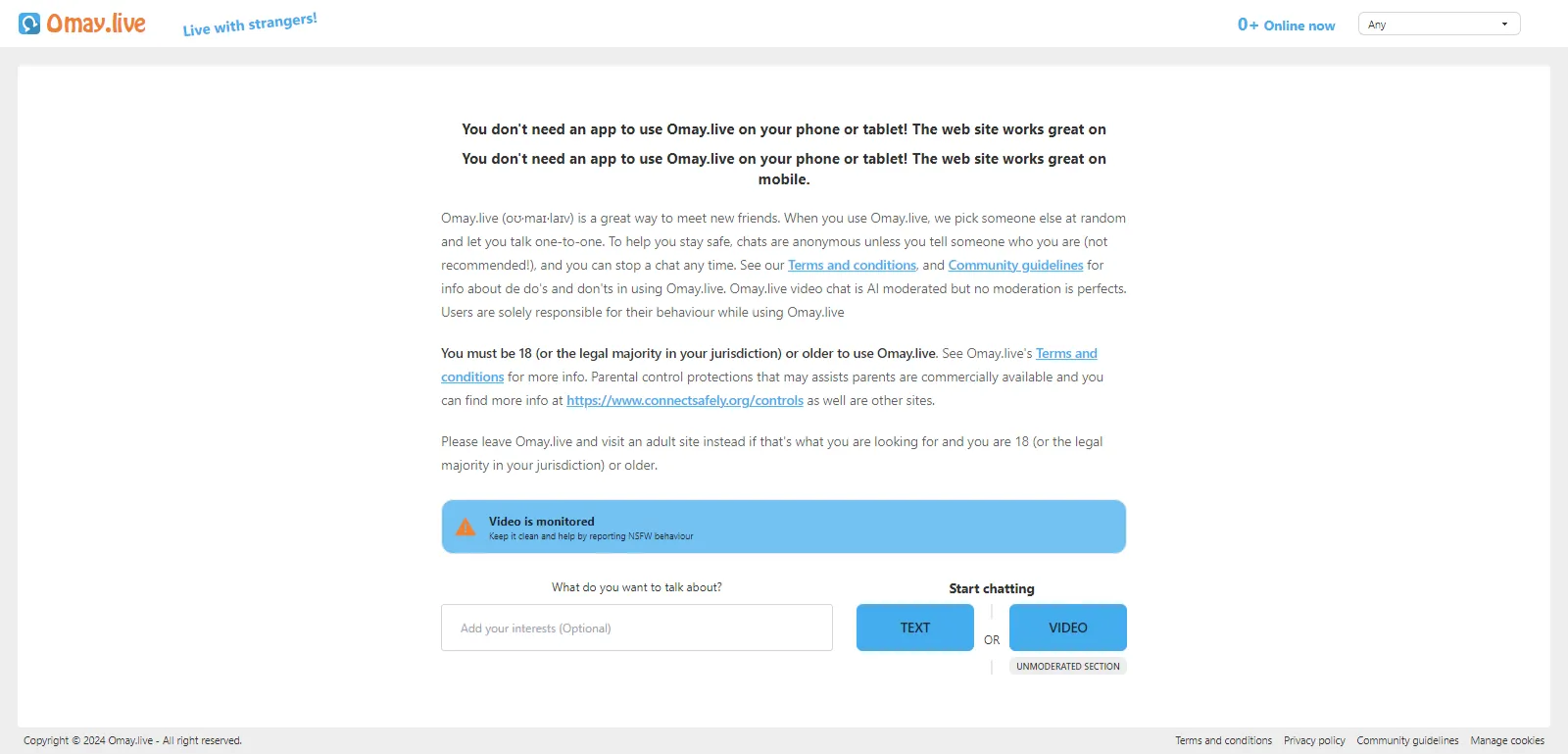 Omay.live video chat platform